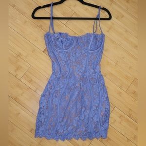 LAVENDER LACE MINI DRESS - SXS PLUS CUP